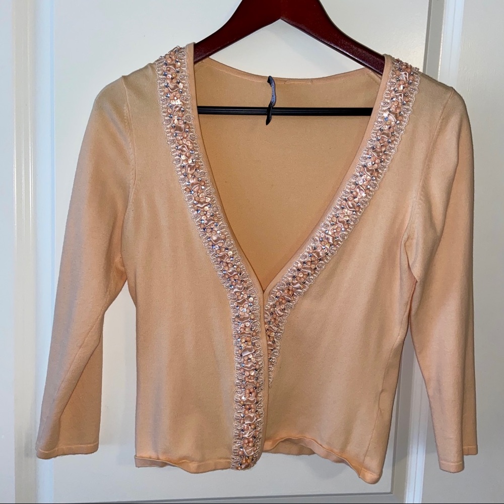 The Limited peach embellished cardigan